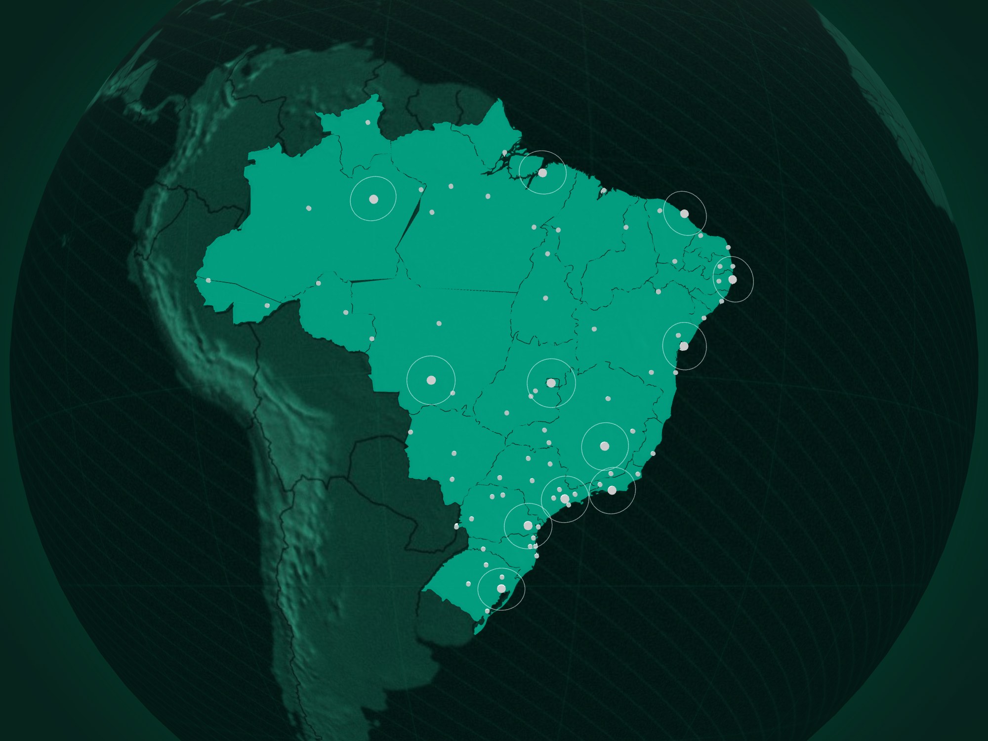 Mapa do Brasil com aviões, caminhões, motos e navios circulando pelas rotas da Shippr